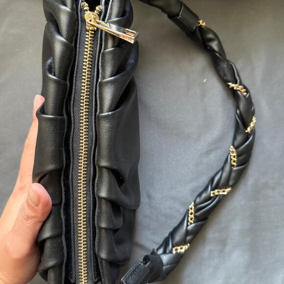ALDO Torsa shoulder bag with chain braid handle in black like new - Picture 3 of 7